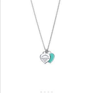 tiffany & co blue double heart pendant necklace